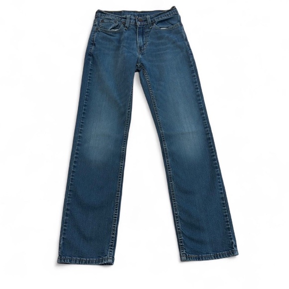 Levis 514 Jeans Mens 28x30 Blue Slim Mid Rise Medium Wash Straight Faded Denim - Picture 1 of 12